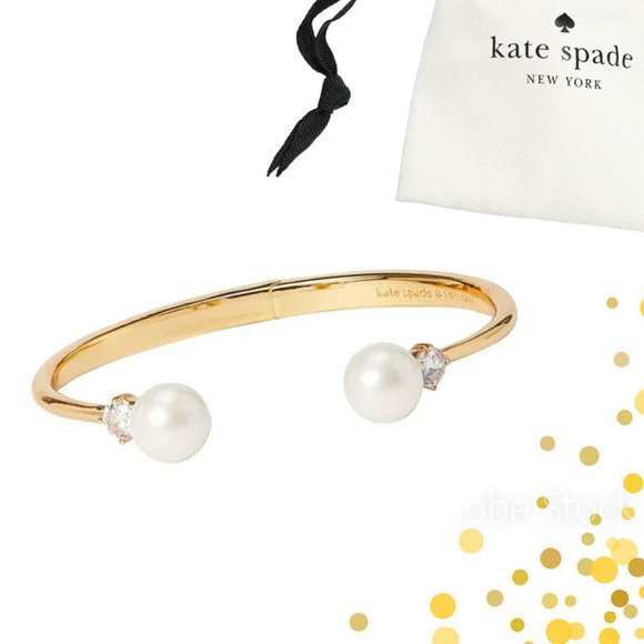 kate spade Pearls of Wisdom Hinged Cuff Bracelet - Picture 1 of 7